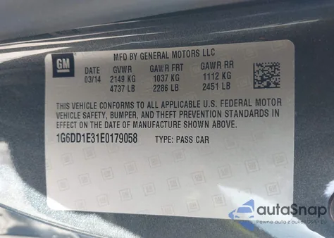 2014 Cadillac Cts Premium z USA, uszkodzony, nr VIN 1G6DD1E31E0179058